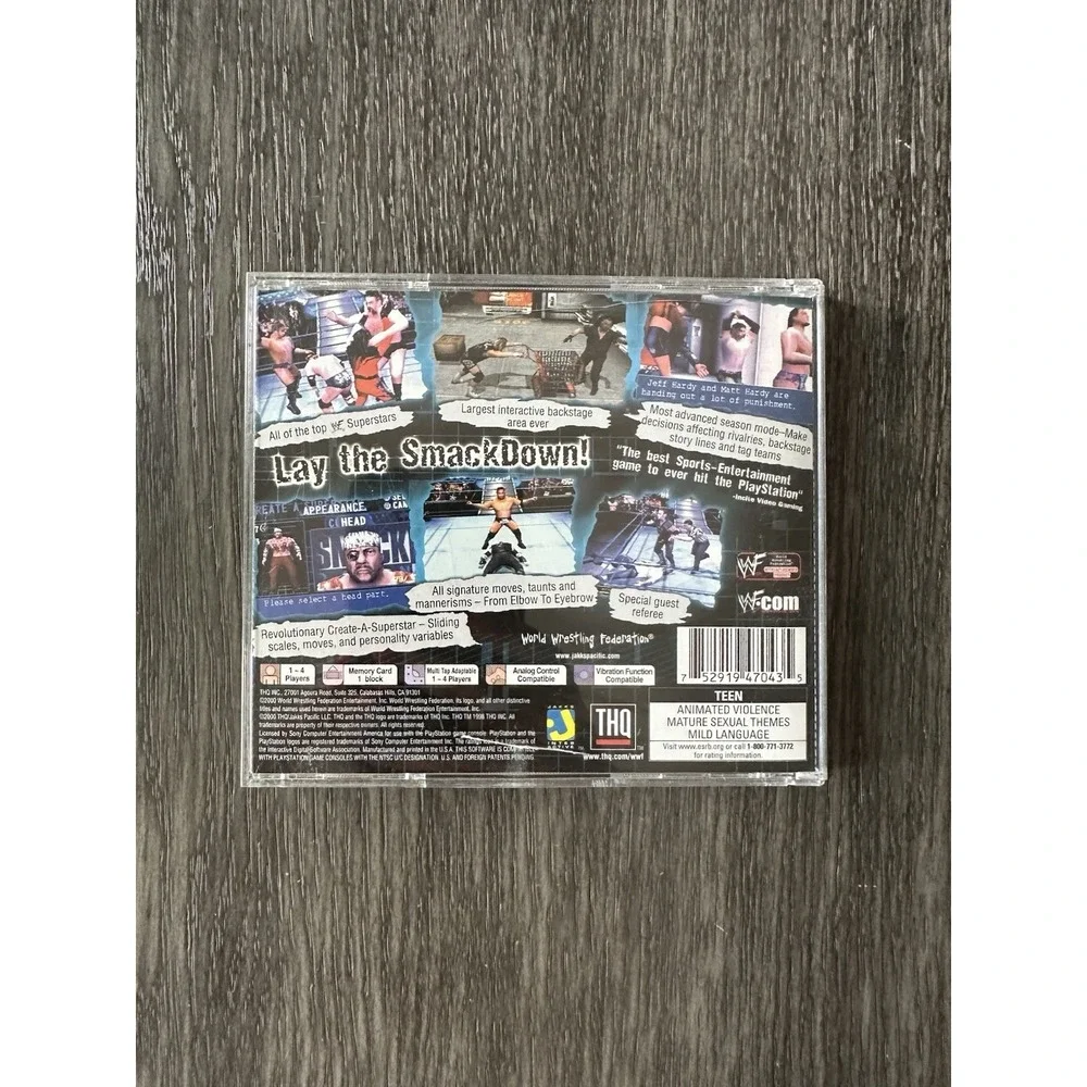 WWF Smack Down (PlayStation 1‎ PS1) Black Label Manual Untested